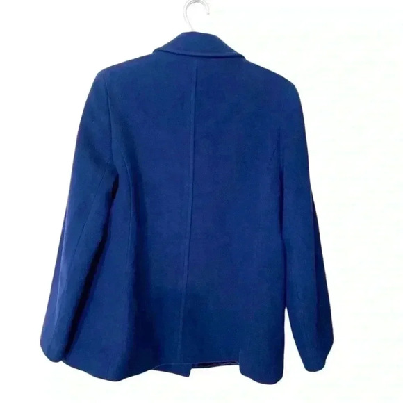 Mallia 90% wool 10% cashmere double breasted pea coat, cobalt blue, size 14 - Picture 2 of 6